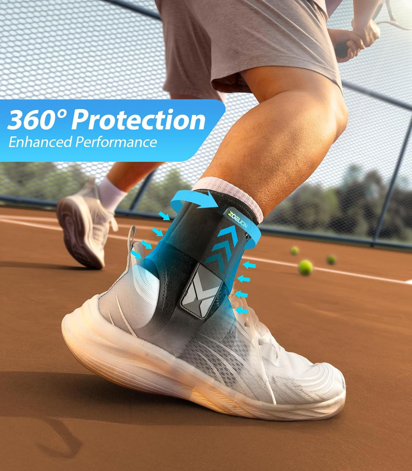 ZOELION Ankle Brace for Men Women with Autoadaptive Side Pads, Slim Fit & Flex..