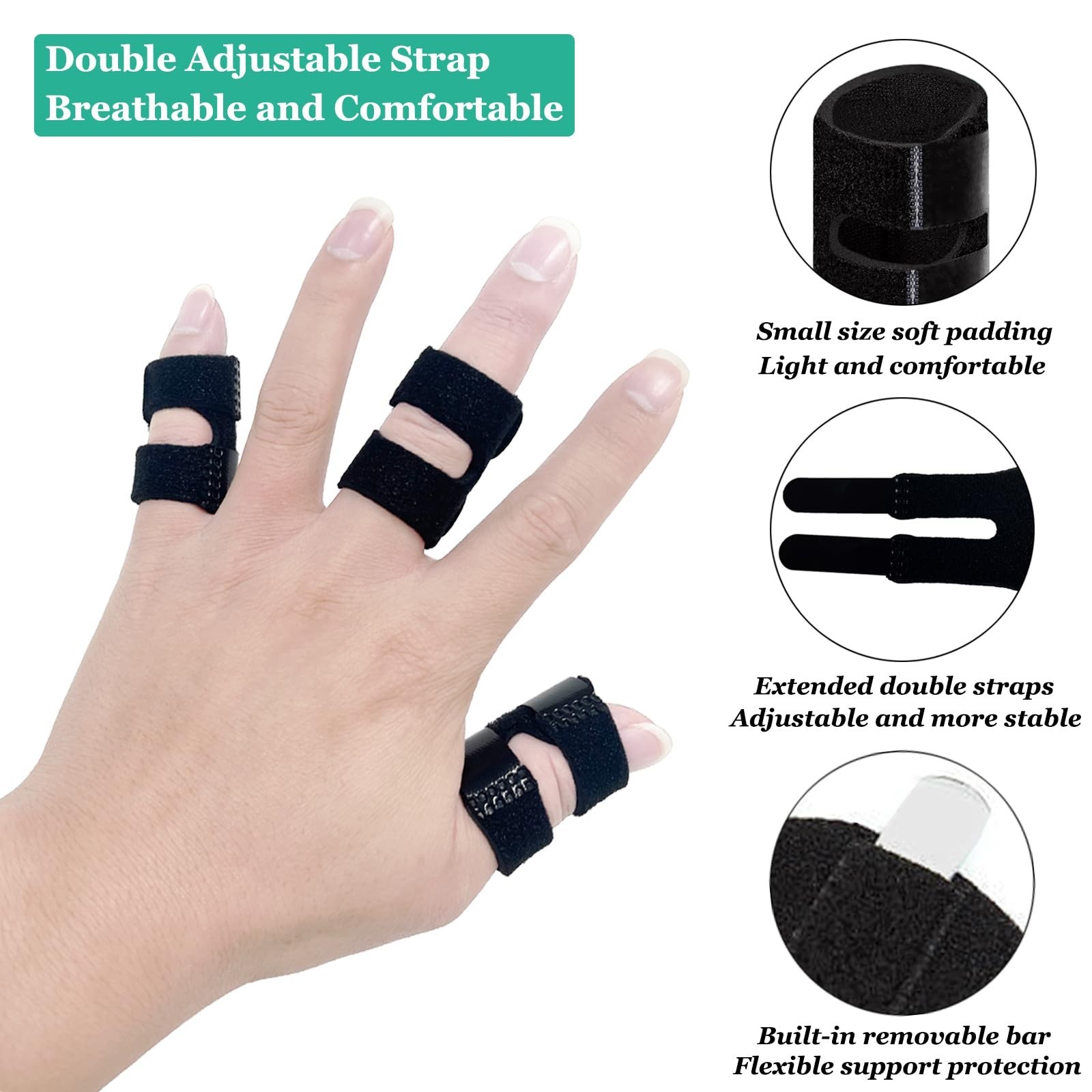 Small Trigger Finger Splint Kids (2 Pack), Thumb Splint Pinkie Finger Brace f…