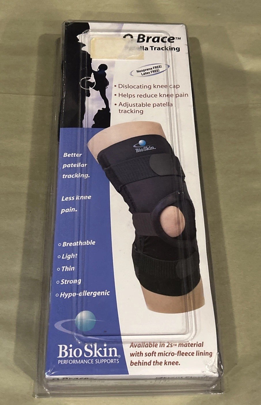 New BioSkin Crossfire Q-Brace Patella Tracking T-Strap Knee Brace Small 51631
