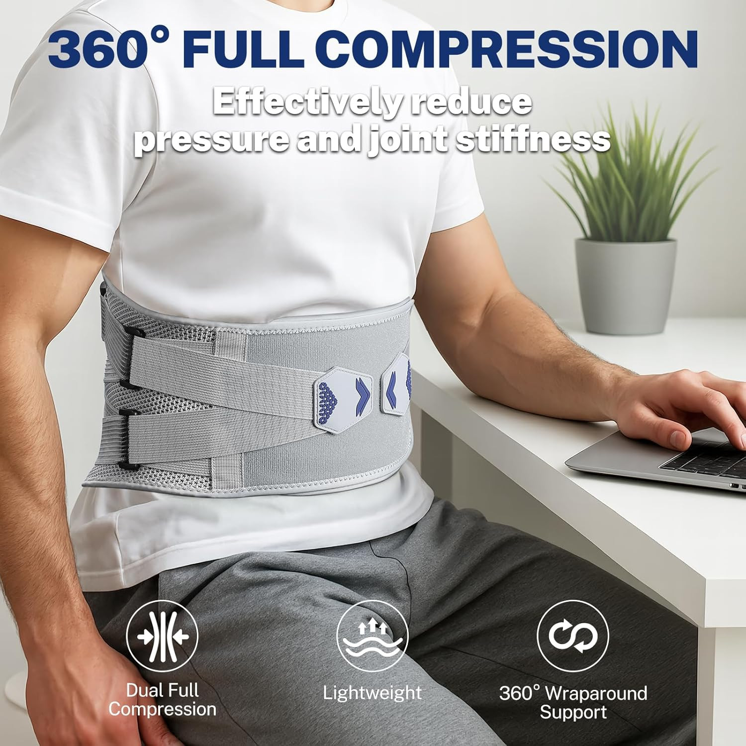 Thin Back Brace for Women Lower Back Pain Relief, Slim Fit & Lightweight for Wea