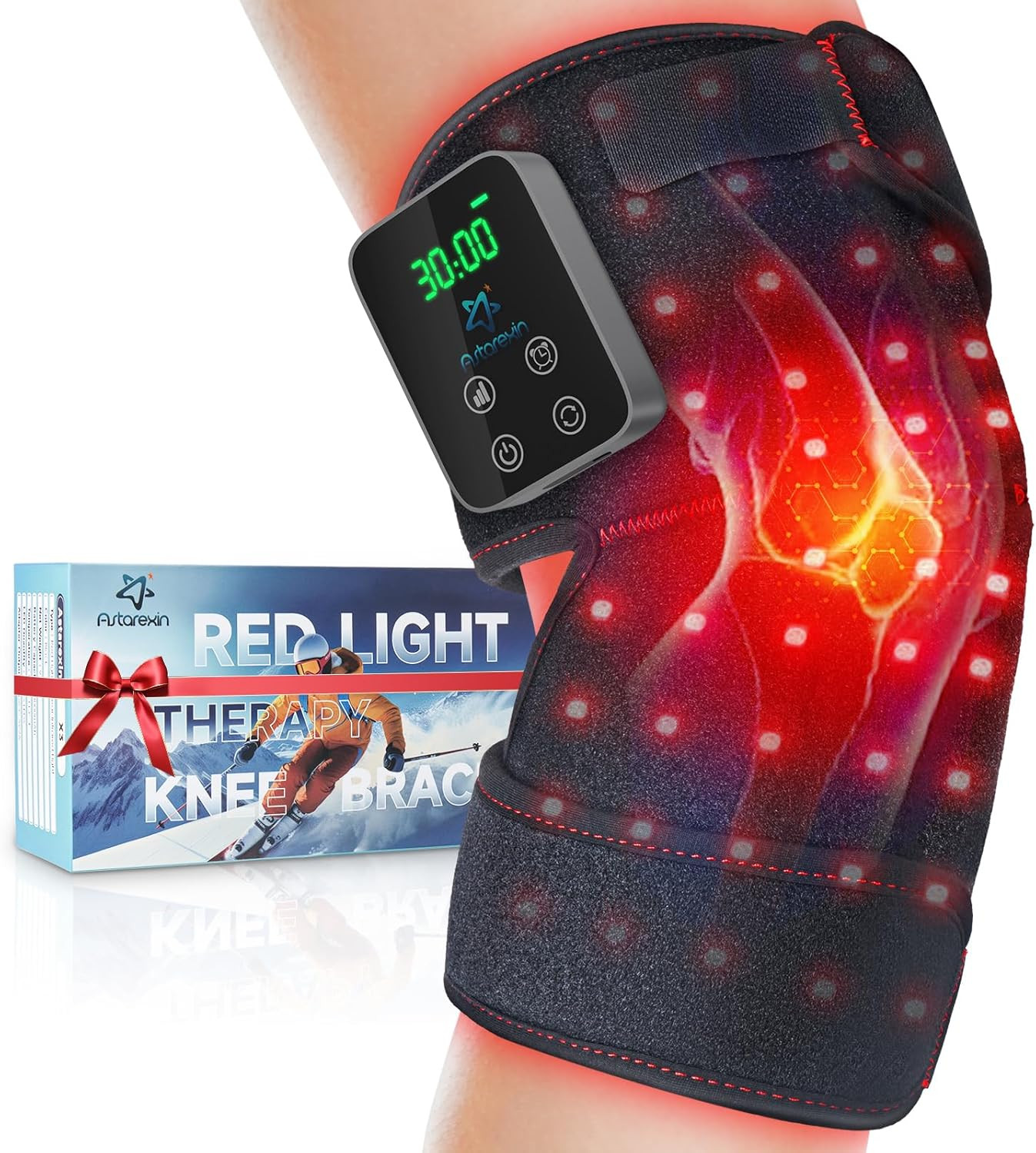 Red Light Therapy Knee Brace Wireless Rechargeable with Pulse & Heating Modes, 6