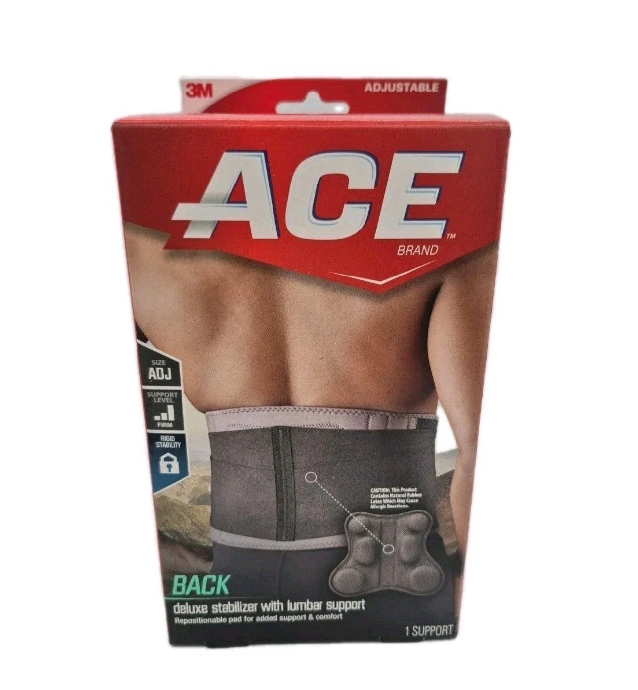 ACE Back Deluxe Stabilizer With Lumbar Support (Gray) One Size Adjustable