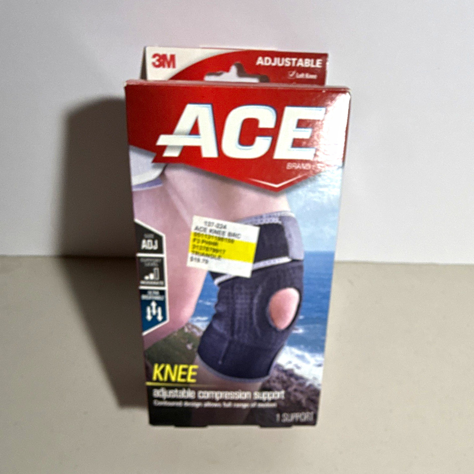 ACE Adjustable Compression Knee Support Brace Neoprene Blend Black 207247
