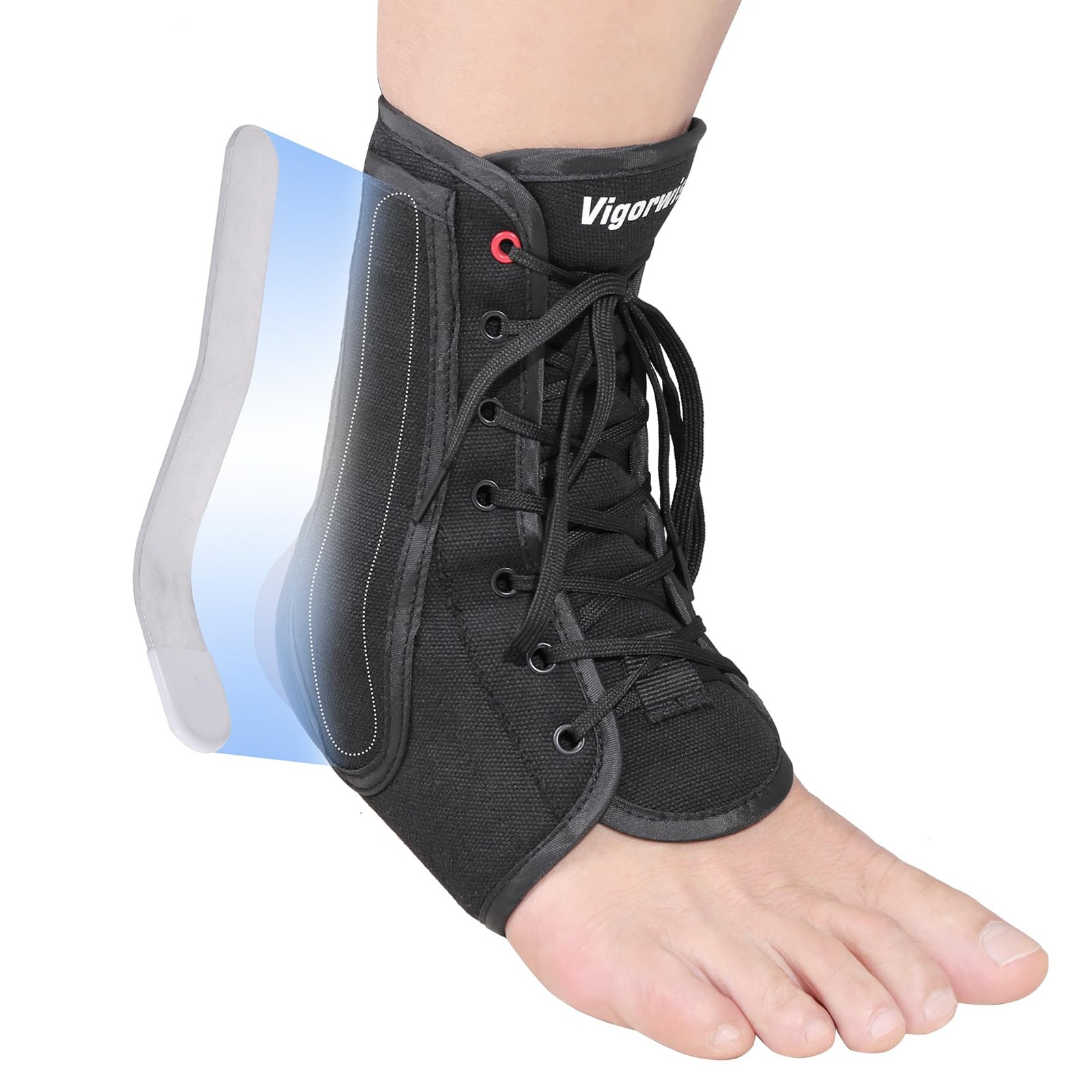 Ankle Brace Sprained Ankle Lace Up Stabilizer Achilles Support Dark Black L
