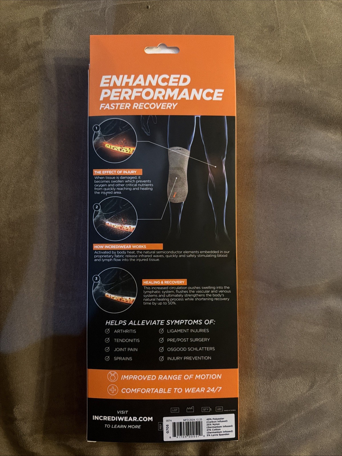 Incrediwear Knee Sleeve XXL Grey Gray Therapeutic Support New