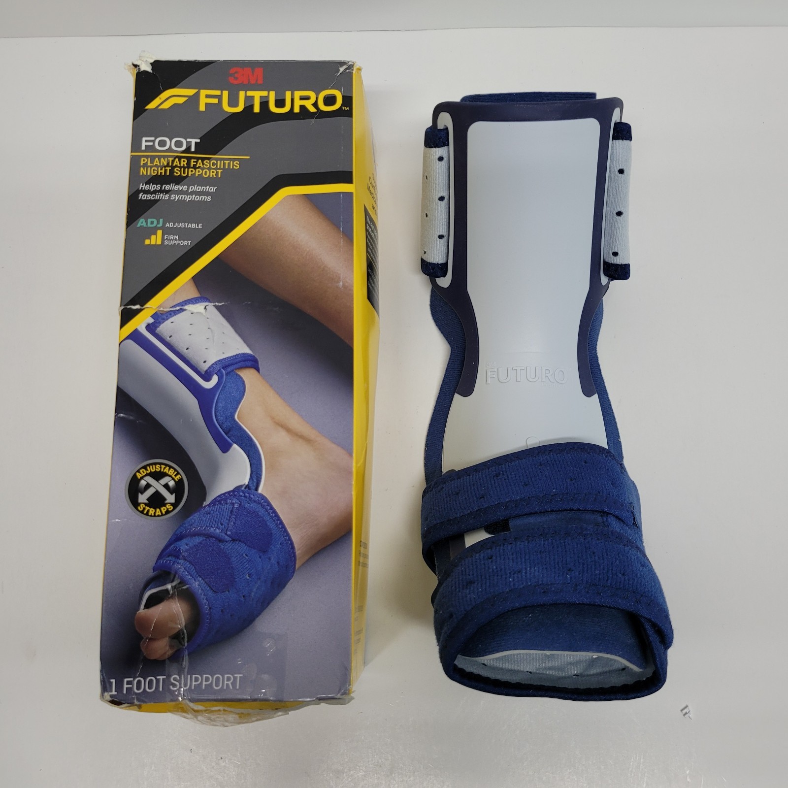 Futuro Night Plantar Fasciitis Sleep Support Navy Gray Adjustable Sz. 5-12