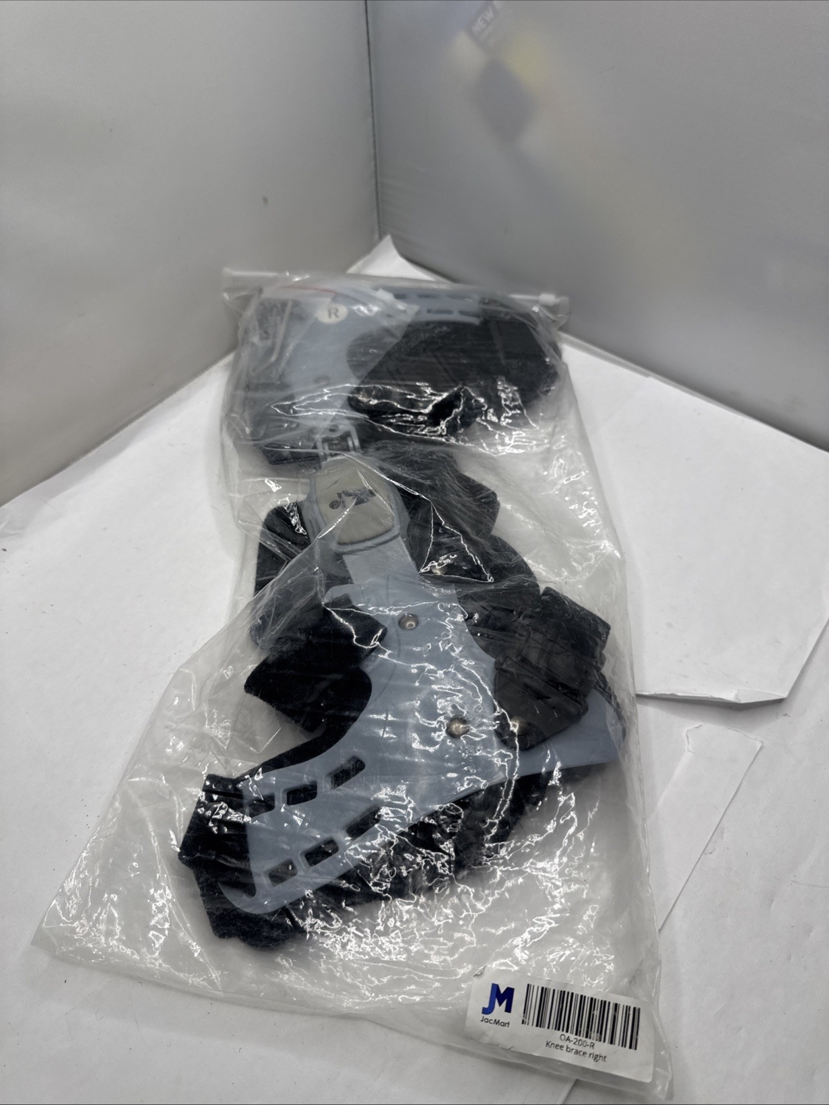 JacMart OA-200-R Hinged Knee Brace for Right Knee Only Black/Gray -New