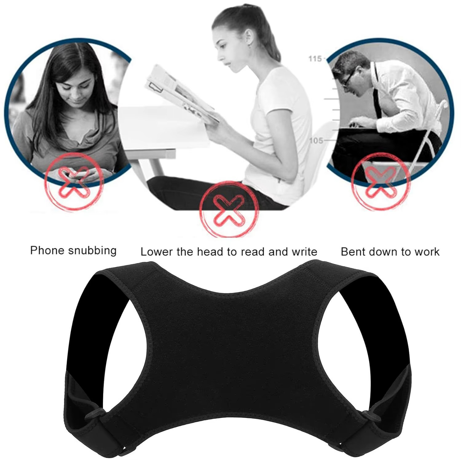 Invisible Back Posture Corrector Trainer Adjustable Shoulder Brace Straight Gird