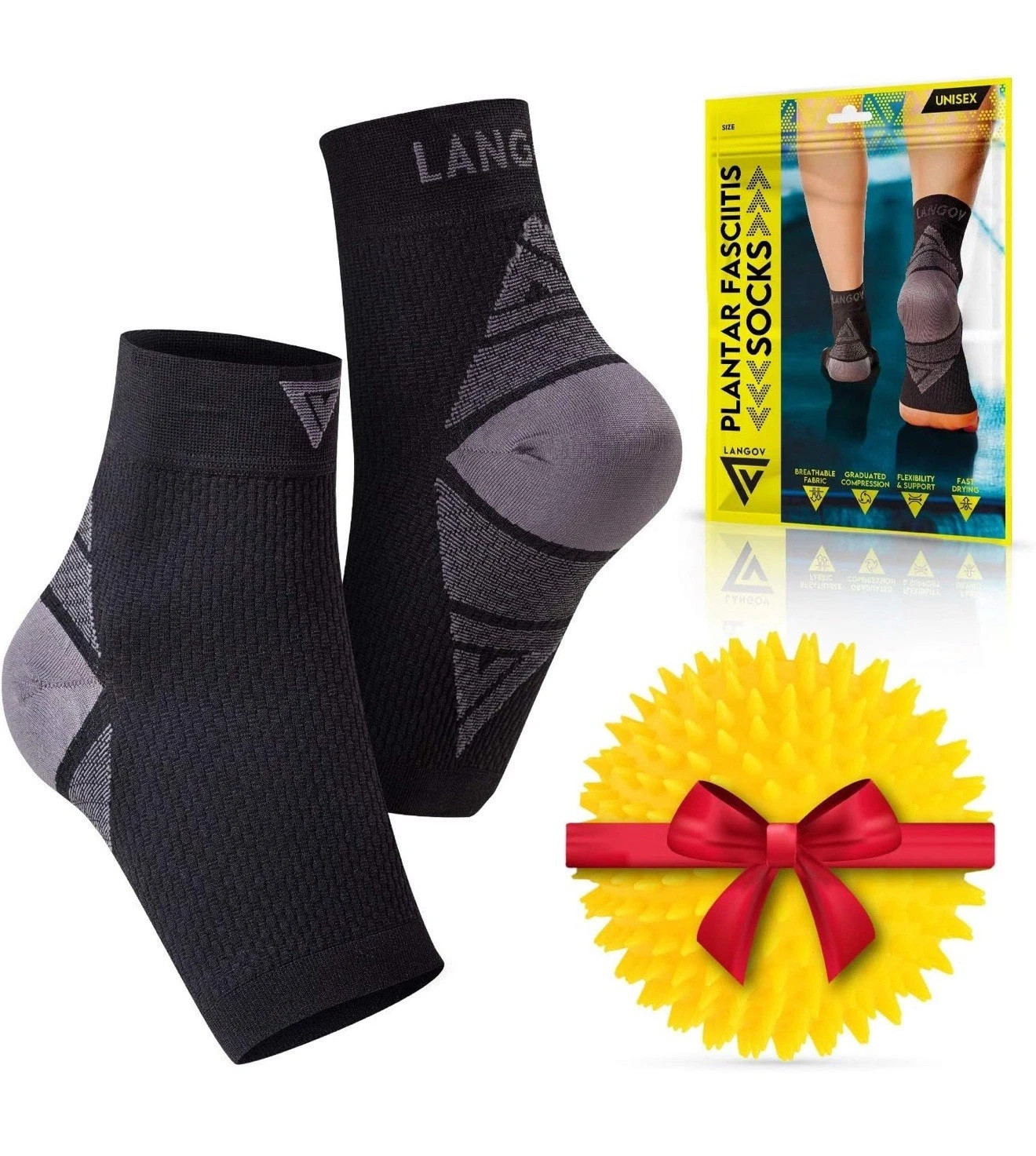 Nano Socks, Neuropathy Socks (Pair) for Women & Men, Ankle Support Brace S-XL