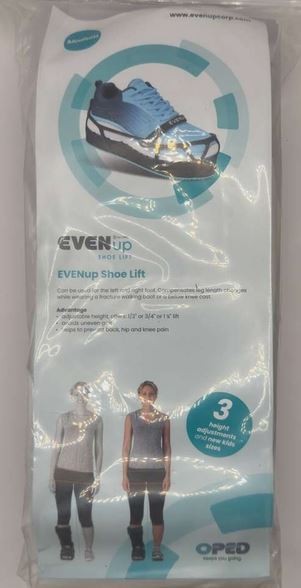 EVENup Shoe Lift Medium Adjustable Leg Length Cast Walker Boot Leveler Brand New