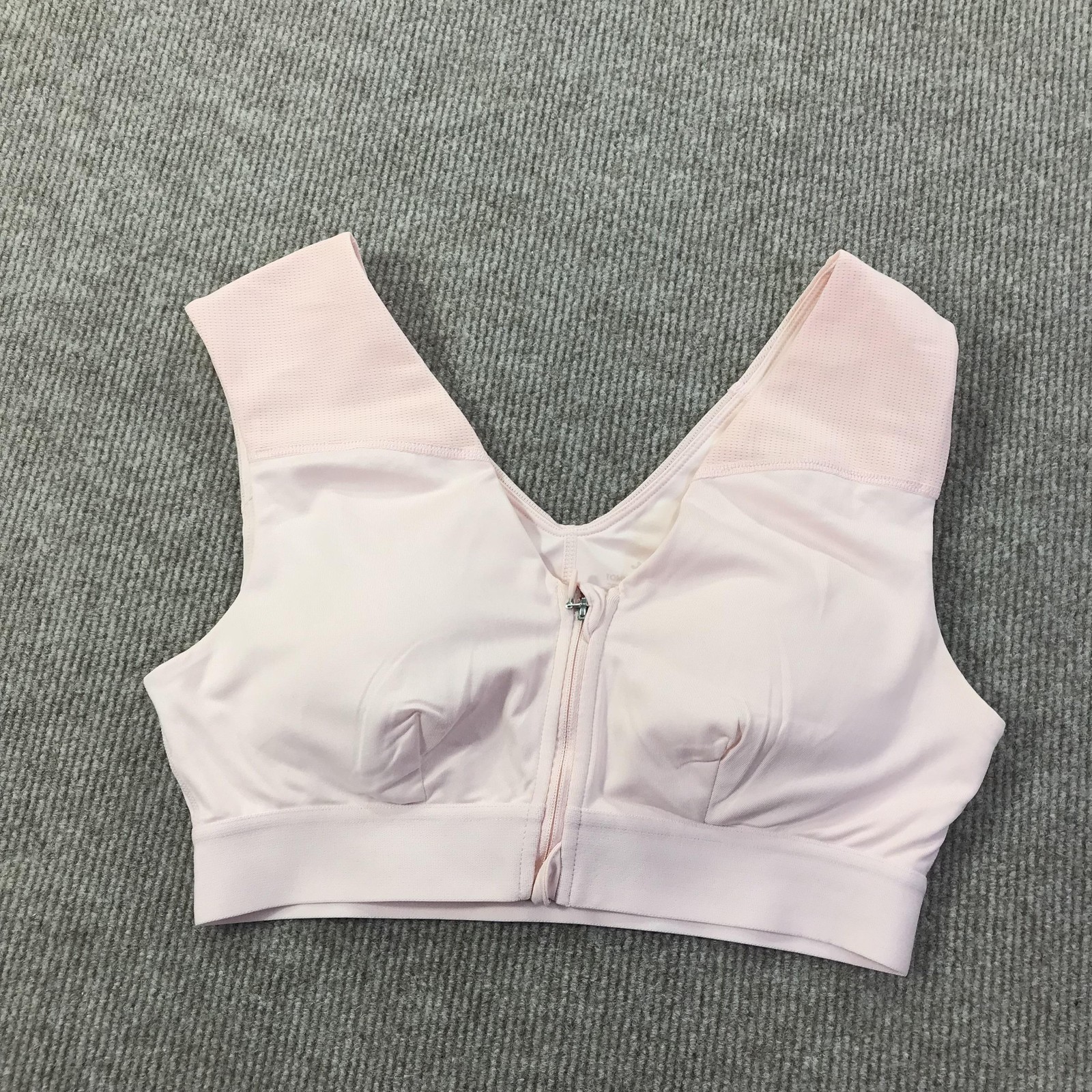 Tommie Copper Shoulder Support Bra Medium Pink Zip Front Copper Znergy Women M