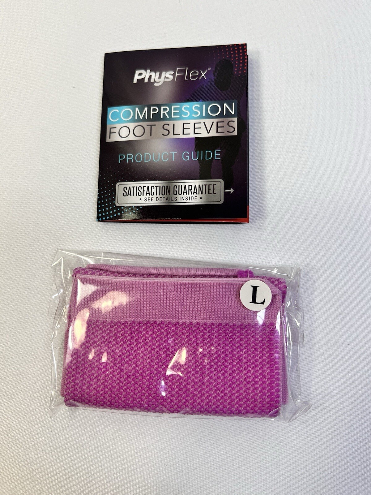 NWT-PhysFlex Unisex Size L Pink Compression Foot Sleeve Arch Support