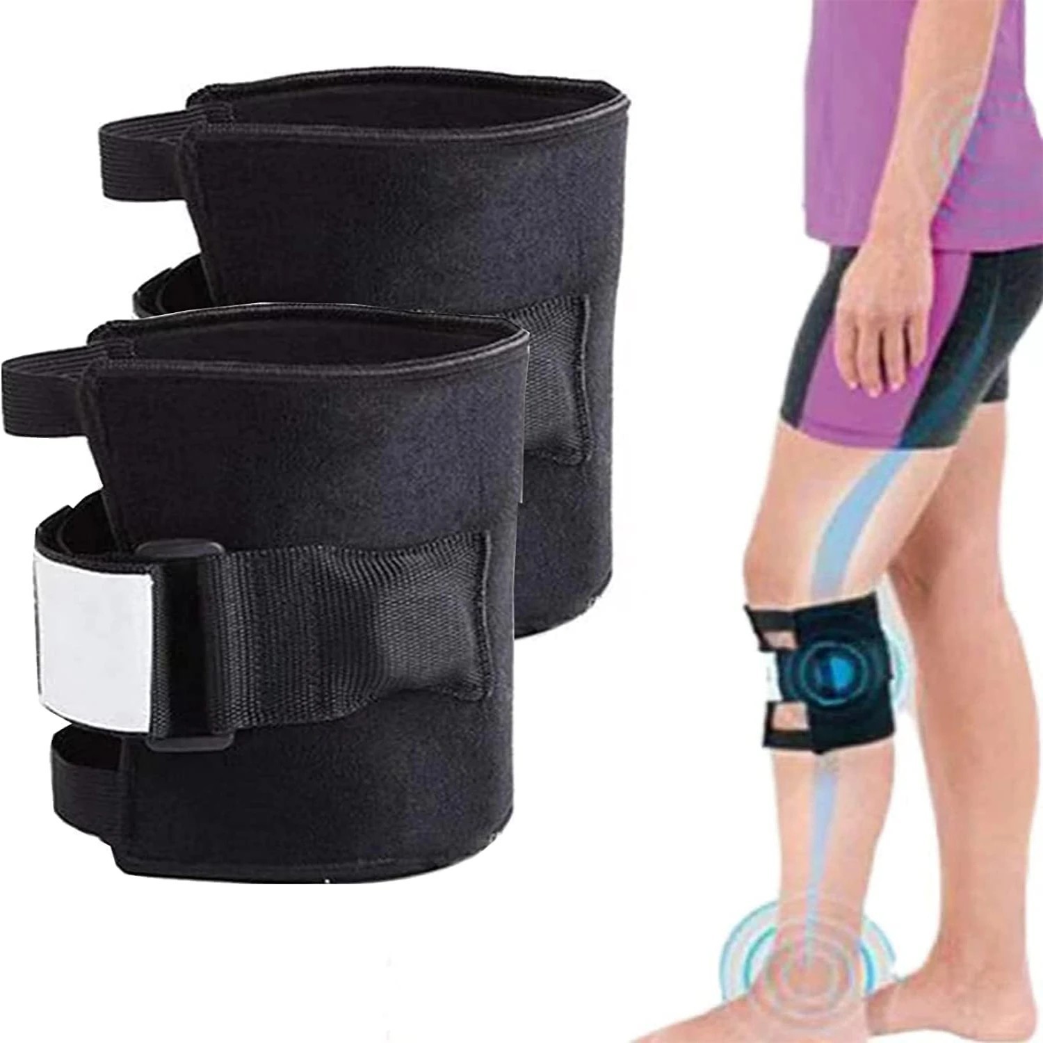 2pcs Pressure Point Knee Braces Leg Area Pain Relief Sciatica Support.