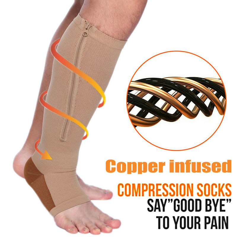 Compression Stockings Knee High Socks 20-30 mmHg Men Women Medical Edema Travel