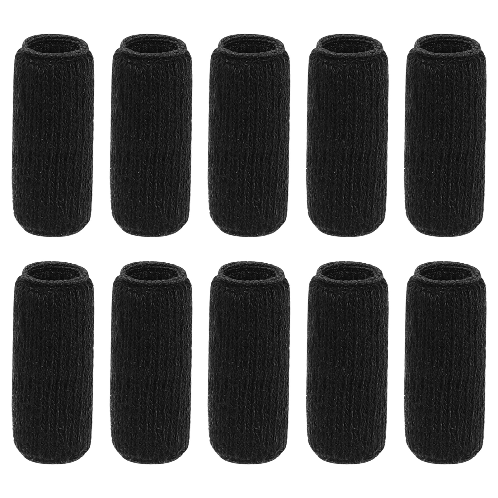 10 Pcs Black Finger Sleeves Compression Brace Splint Arthritis Sports Protector