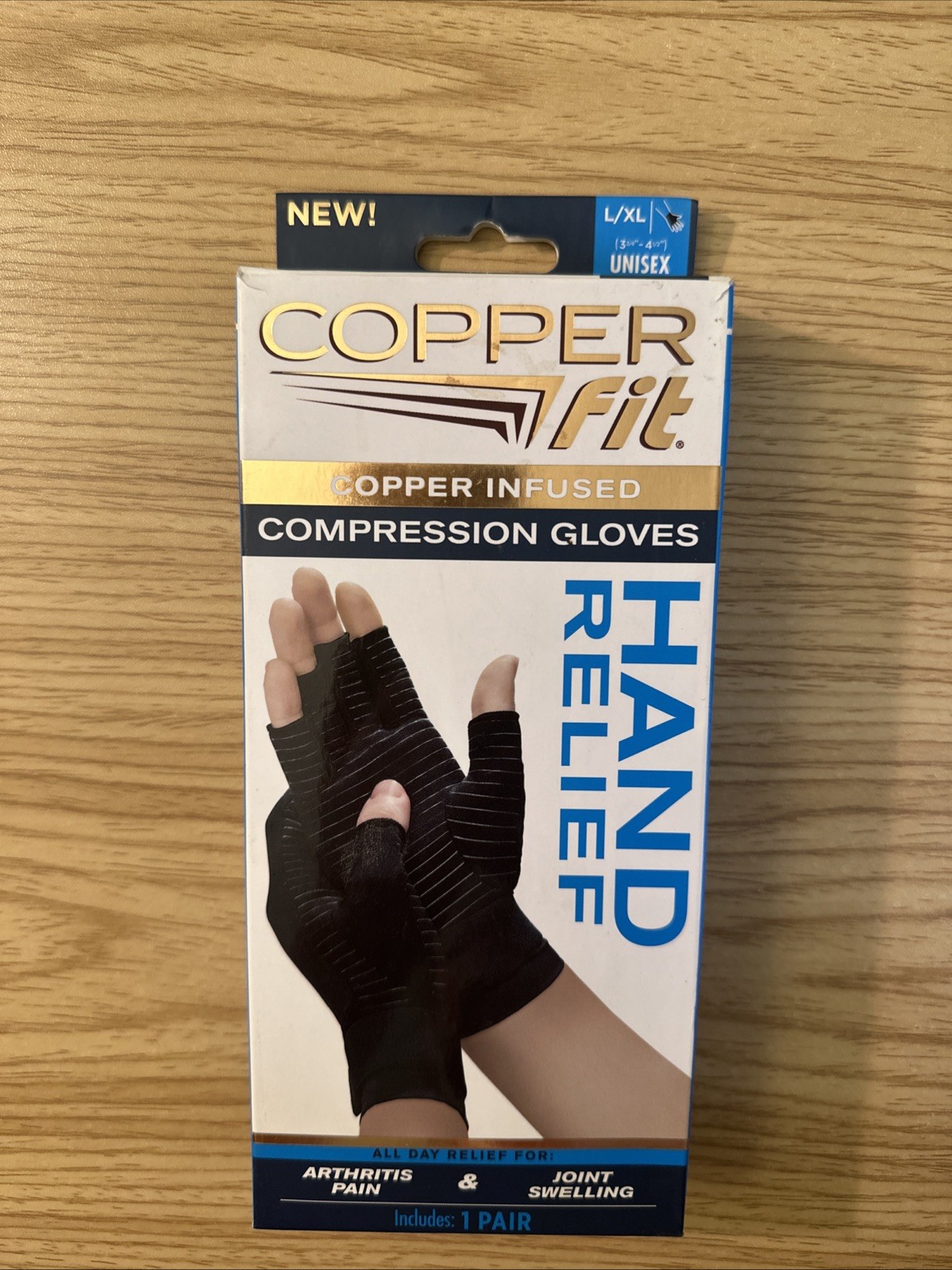 Copper Fit Copper Infused Compression Gloves Hand Relief L/XL Unisex 1 Pair