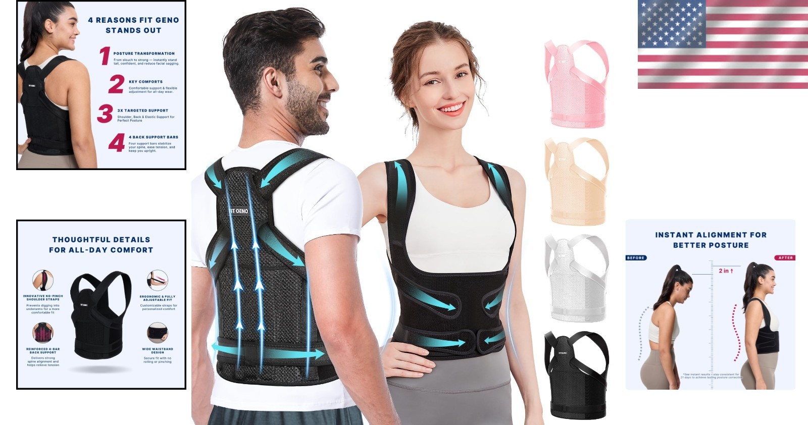 Neoprene Posture Corrector for Back Pain Relief