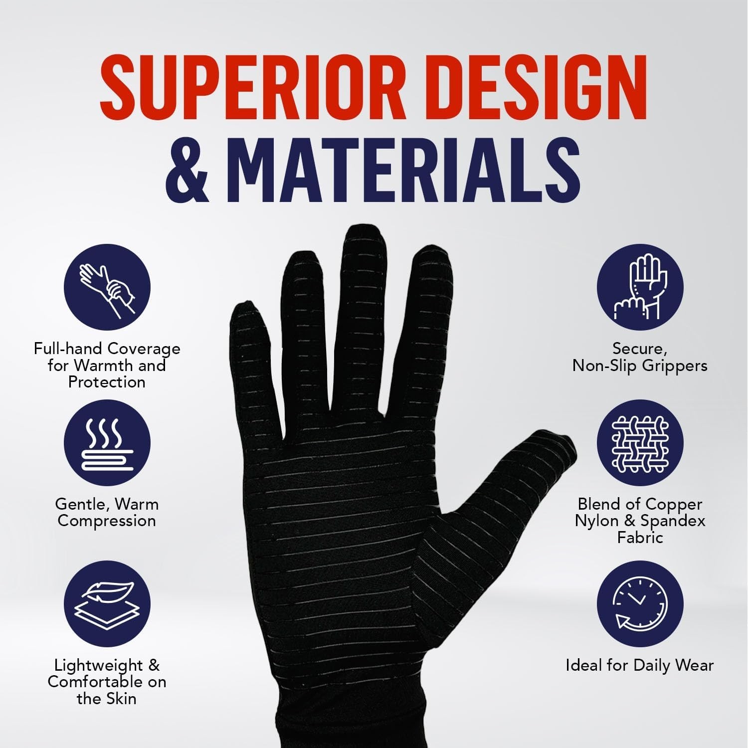 Large Compression Gloves for Arthritis Relief – Doctor Written Handbook Included