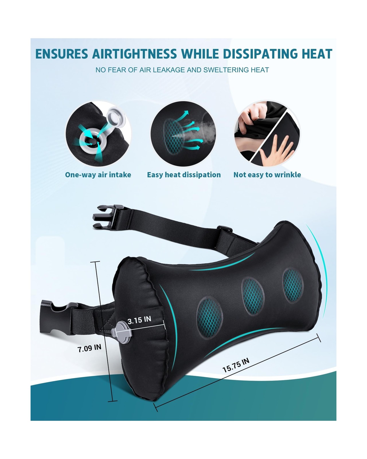 Inflatable Lumbar Pillow for Airplane Travel Lumbar Support Pillow for Car, O…