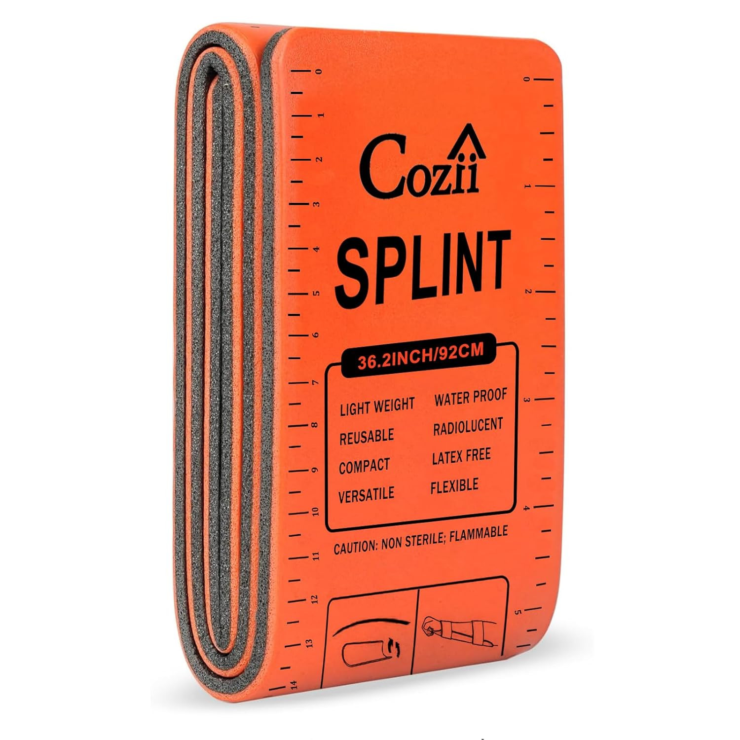 First Aid Splint, 36″ X 4.3″ Universal Aluminum Splints Kit, Waterproof First Ai