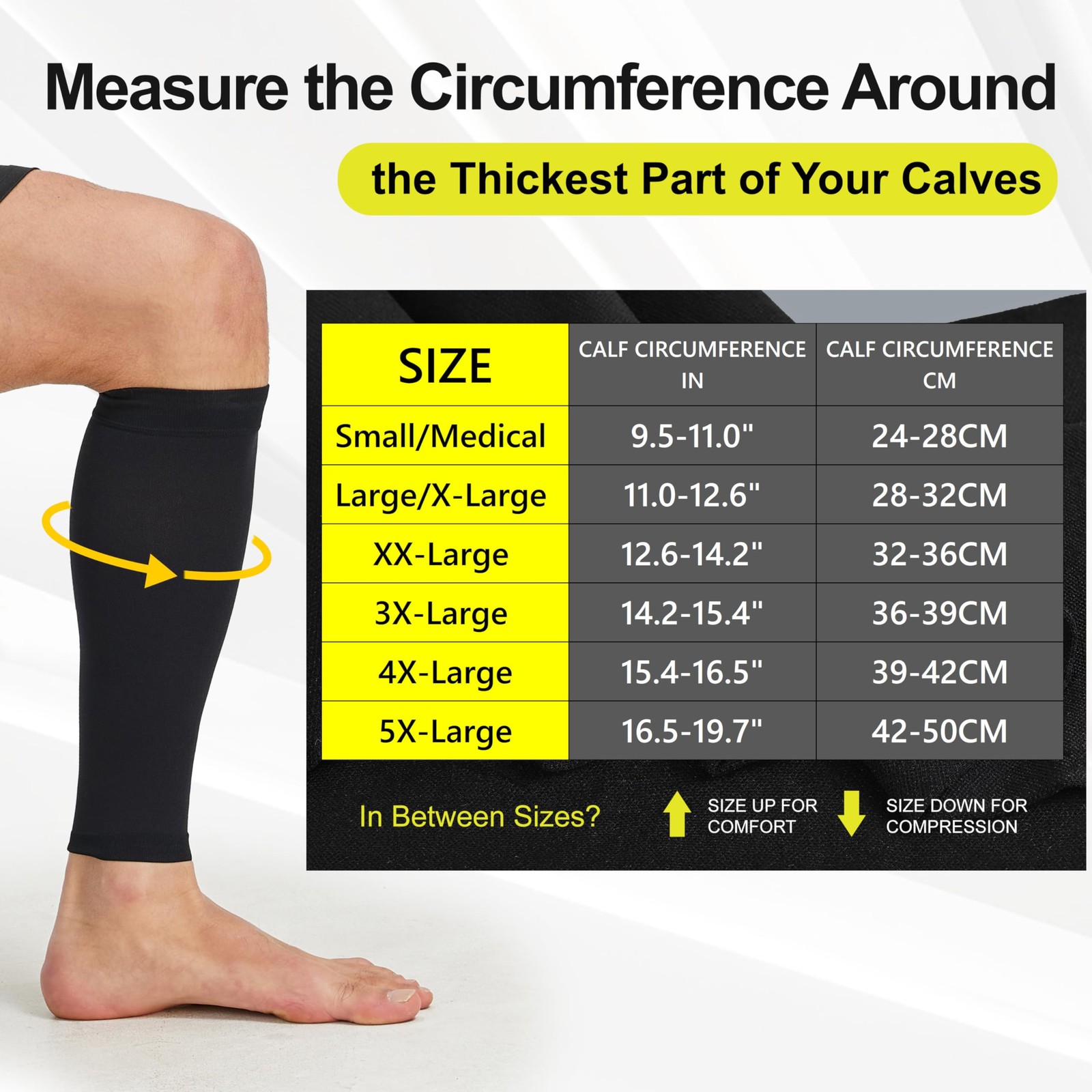 MGANG 20-30mmHg Compression 5X-Large (2 Pair), 1 Pair Black + 1 Beige