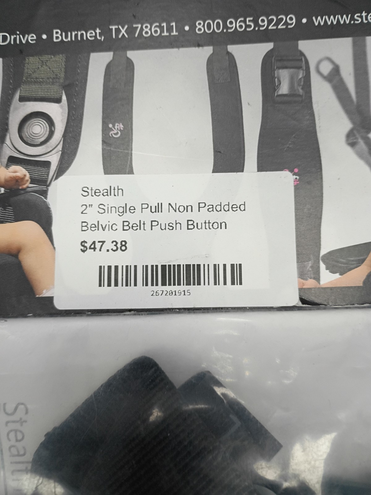 Stealth 2″ Single pull Non-padded pelvic belt push button