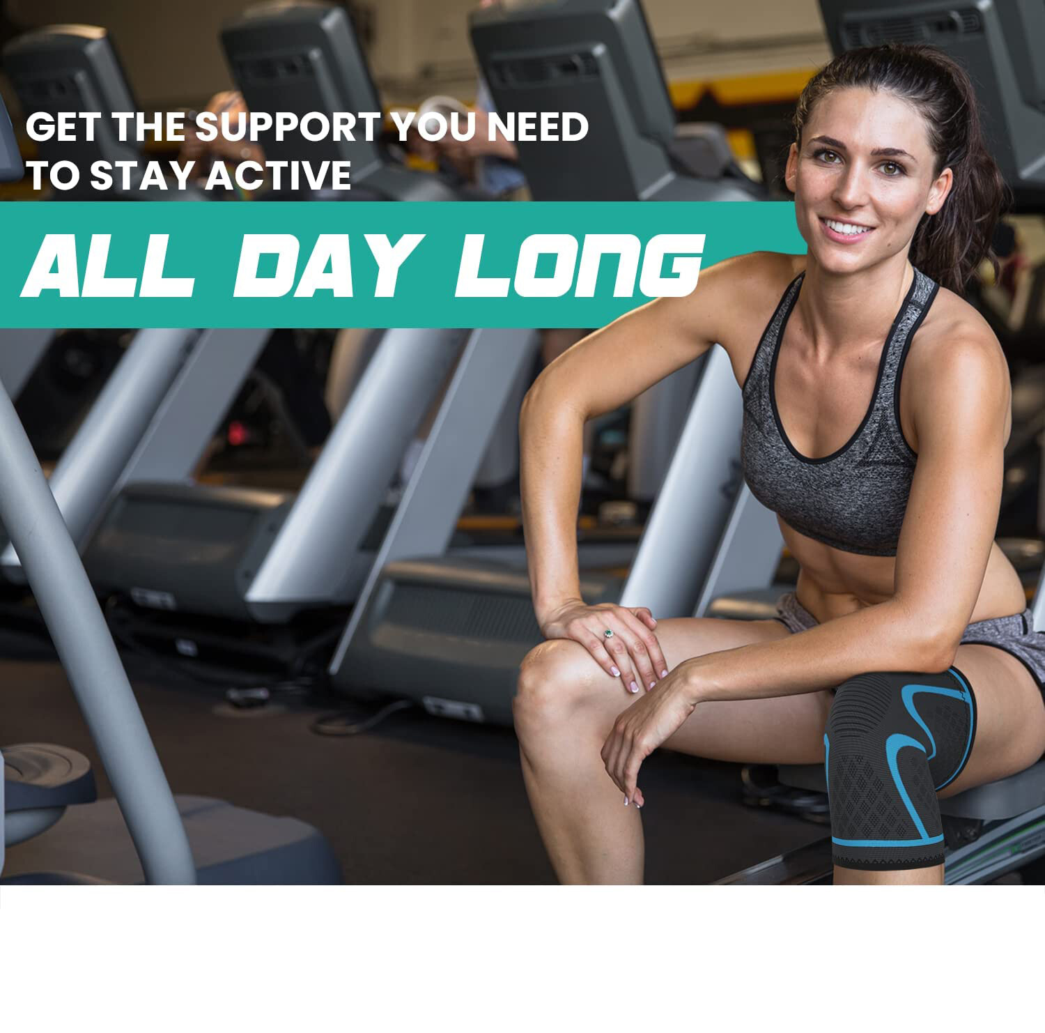 2x Knee Sleeves Compression Brace Support Sport Gym Joint Pain Arthritis Relief