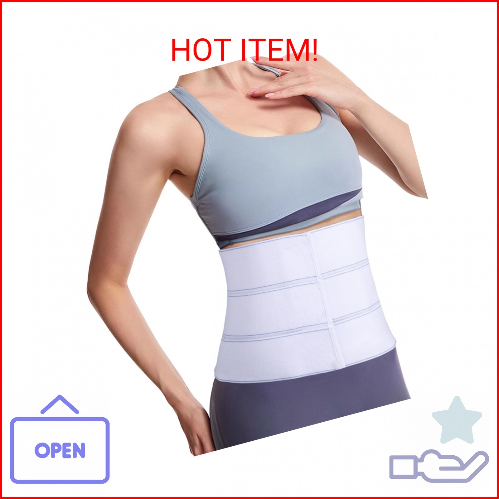 Cozyhealth Elastic Universal Post Surgery Abdominal Binder Lower Waist Support B
