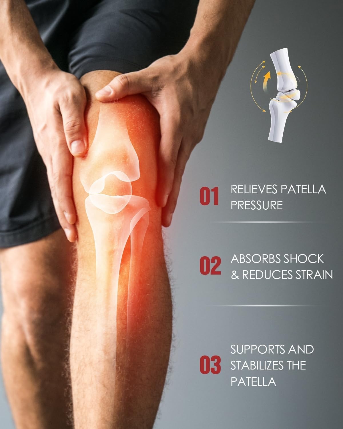 Lightweight Patellar Knee Strap with Silicone Pad – Ideal for Sports & Running