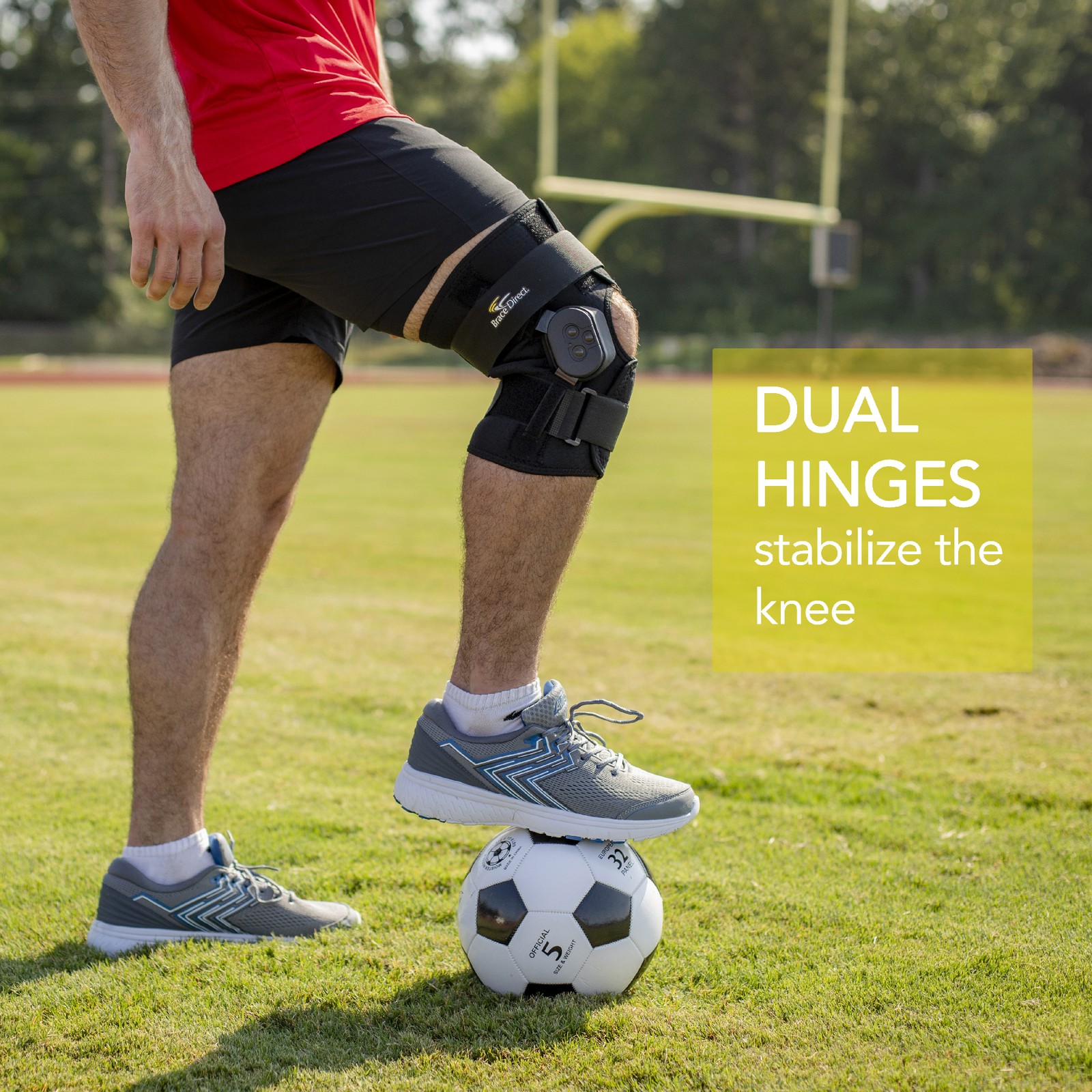 External Deluxe ROM Hinged Knee Brace with Compression Wrap and Open Patella