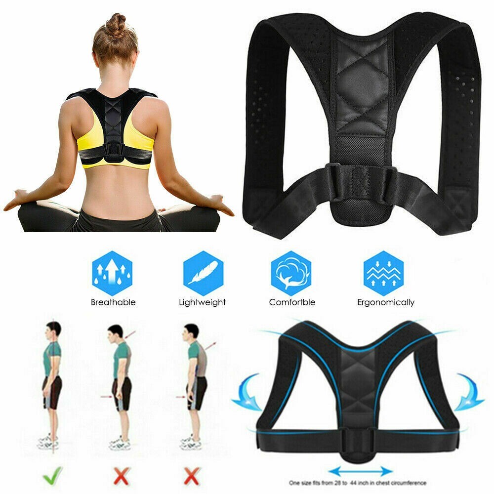UNISEX POSTURE CORRECTOR ORTHOTICS SOFT BACK SUPPORT HUMPBACK COMFORTABLE HEALTH