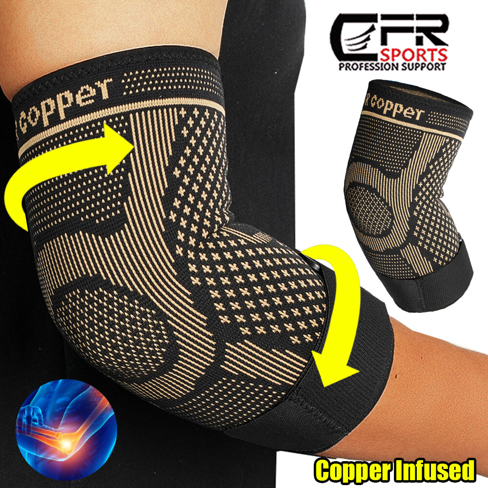 CFR Tennis Elbow Brace Support Arthritis Tendonitis Golfer Arm Joint Pain Copper