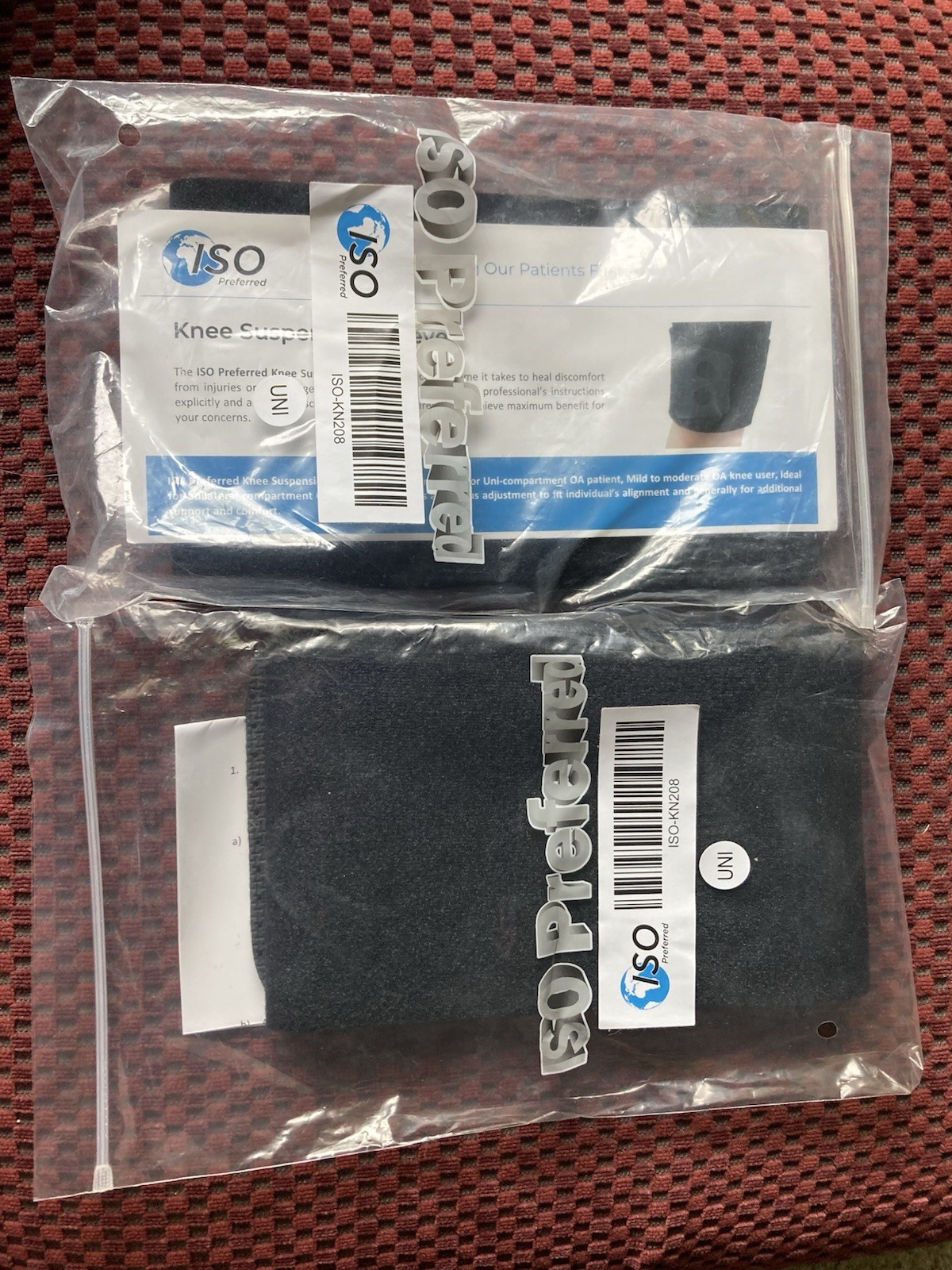 Lot of 2- ISO Preferred ISO-KN208 Universal Size Knee Suspension Sleeves New
