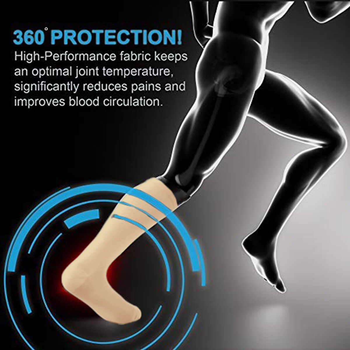 Compression Socks Support Edema Varicose Veins Anti-Fatigue Flight Travel Shin