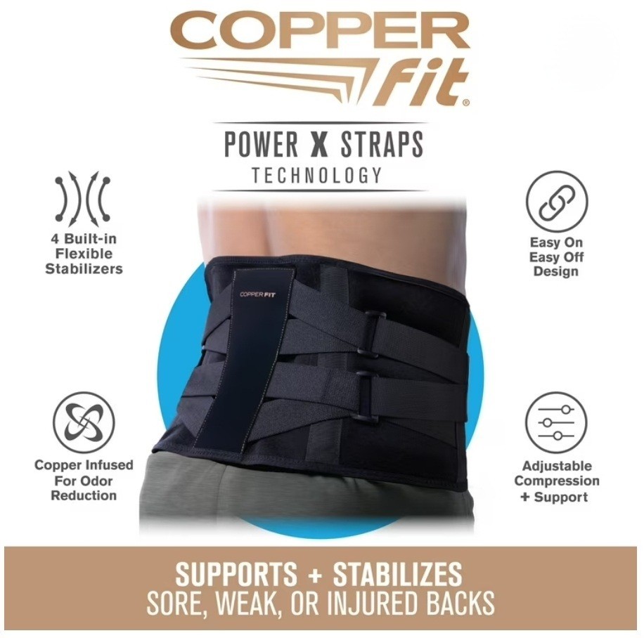 Lower Back Brace For Lumbar Ultra Back Support Copper Fit Plus Size (L to 3XL)