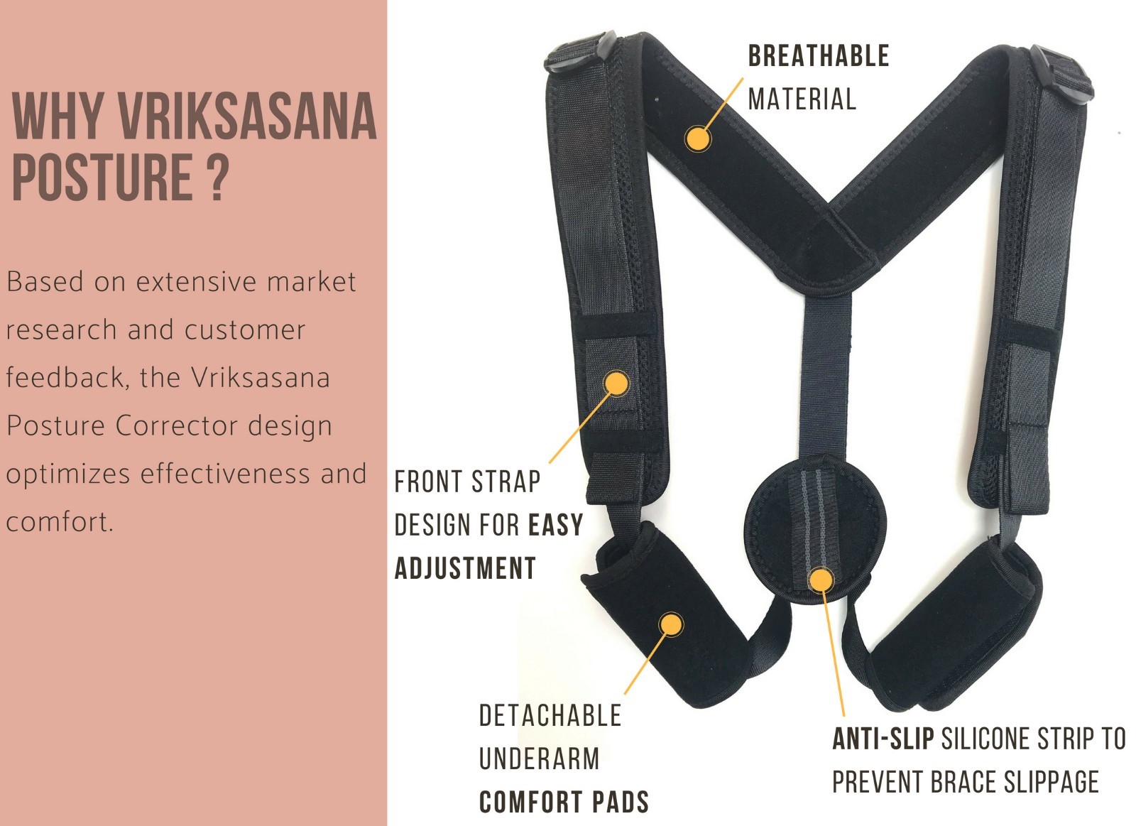 Vriksasana Posture Corrector with 2″ Kinesiology Tape