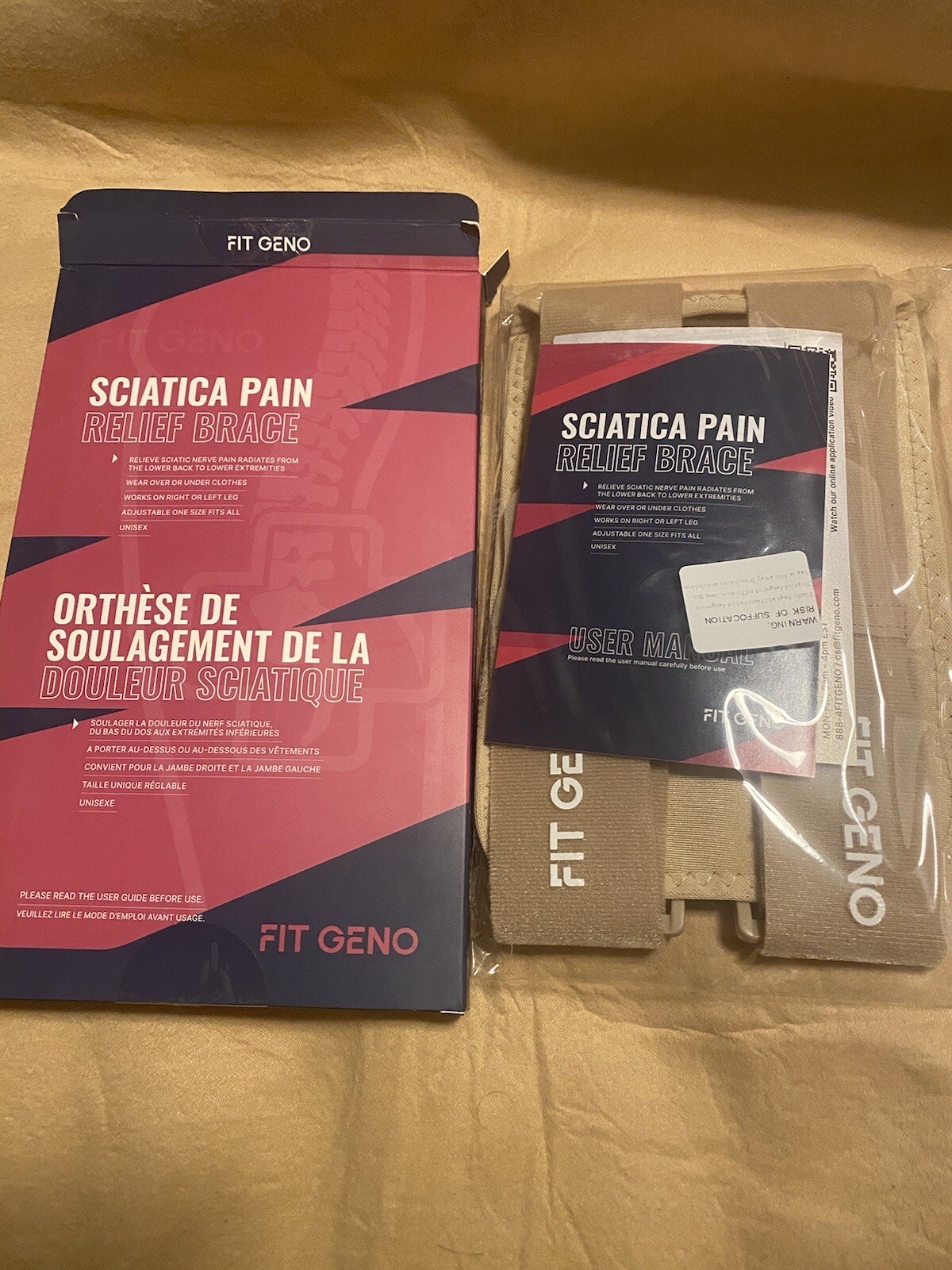 Fit Geno ReActive + Sciatica Pain Relief Brace Right & Left Leg One Size 
