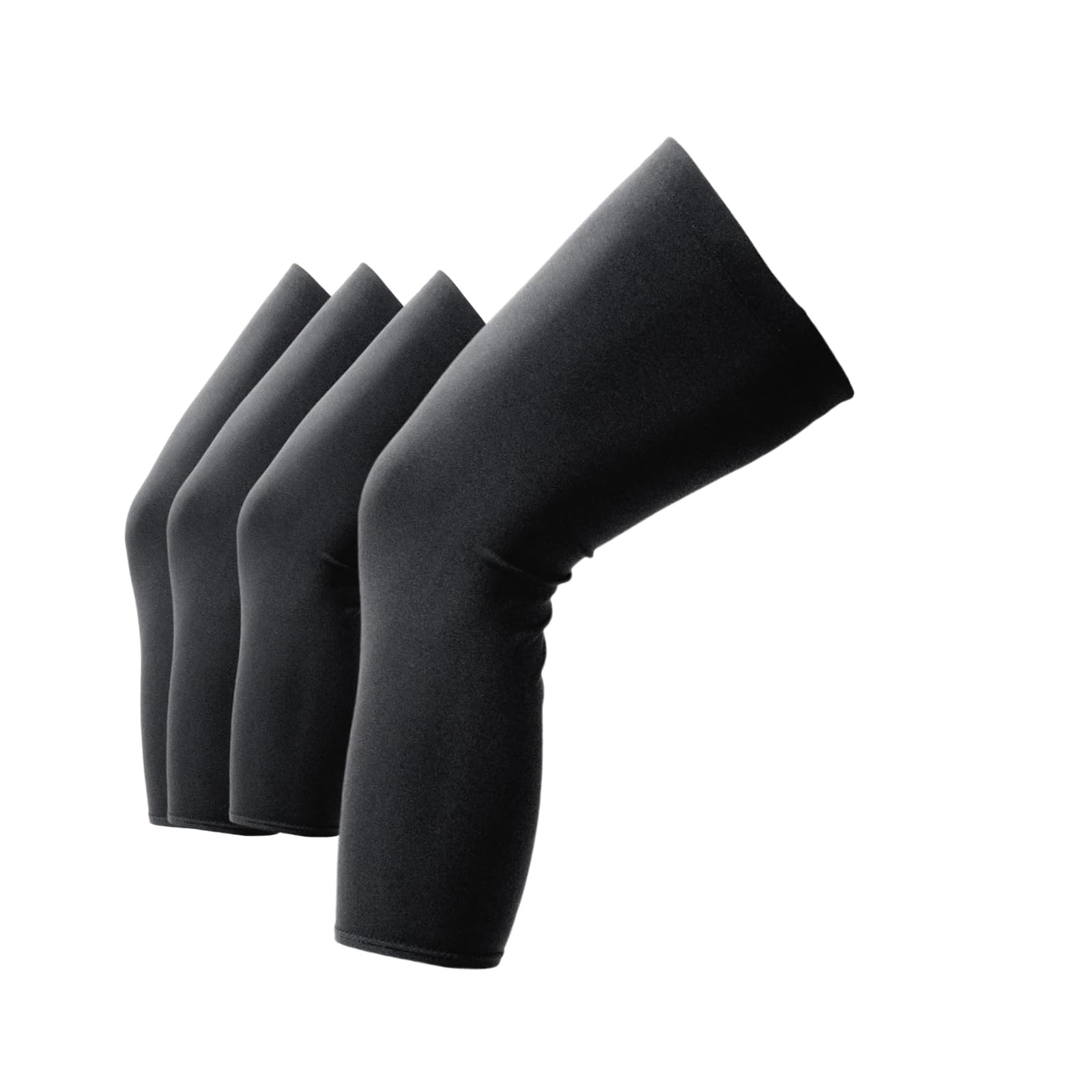 2 Pairs Compression Long Knee Sleeve Leg Sleeves with Anti-slip Silicone Stri…