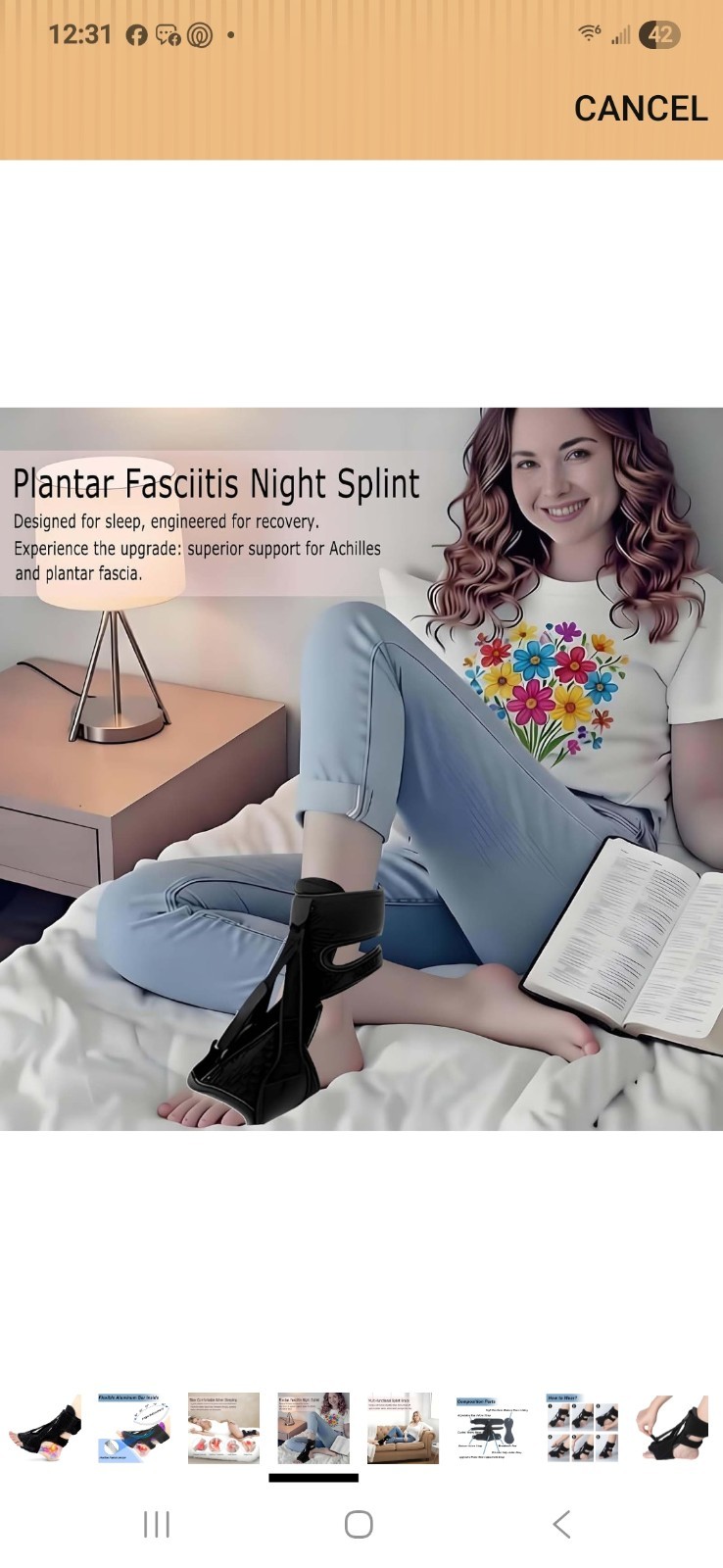 (37)2026 Upgrade Plantar Fasciitis Night Splint for Men Women, Adjustable…
