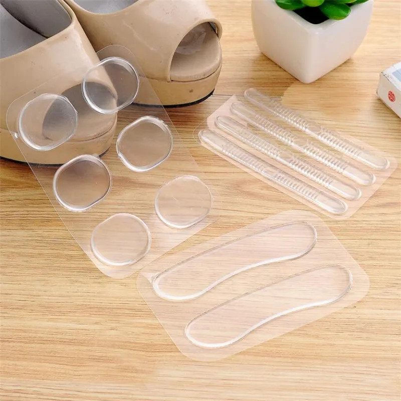 Clear Silicone High Heel Cushion Inserts Pad Heel Grips Anti Slip Sandals Strap
