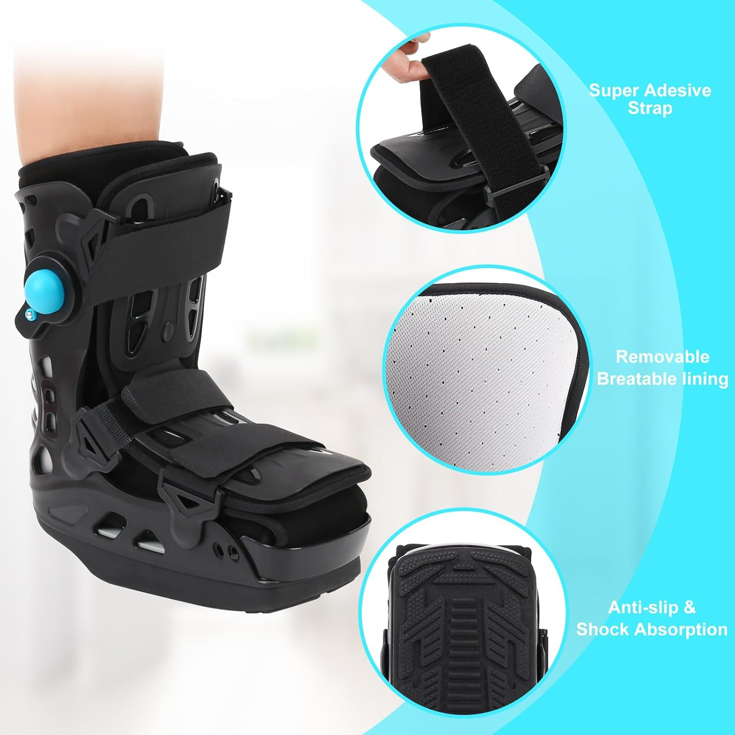 Offloading Walking Boot Inflatable Walker Fracture Boot for Heel Pain or Ankle S