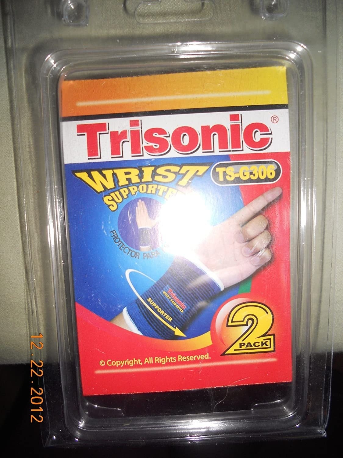 Trisonic Wrist Support One Size Two Wrist Supports to Package