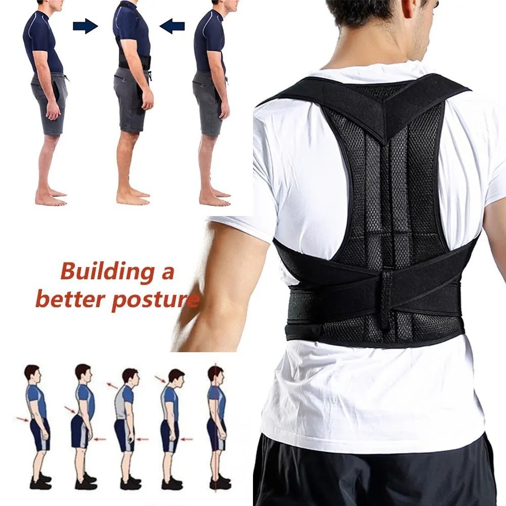 Adjustable Posture Corrector Low Back Support Shoulder Brace Belt For Men Women