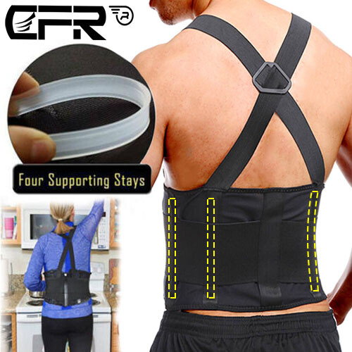Heavy Duty Lift Lumbar Lower Back Waist Support Belt Brace Suspenders Sport