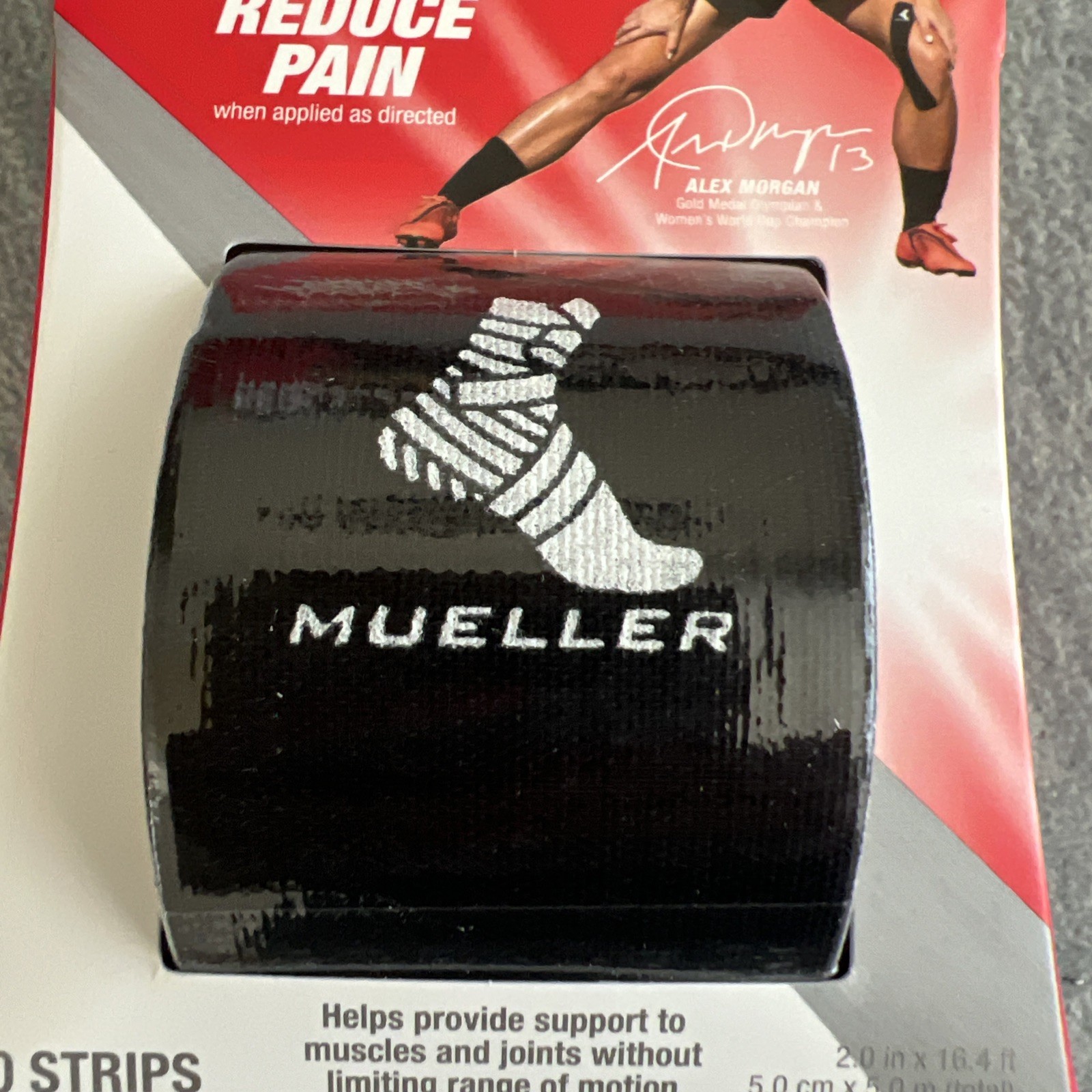 Mueller Sports Medicine Kinesiology Tape 20 Pre-Cut Strips Black 2” X 16.4ft New