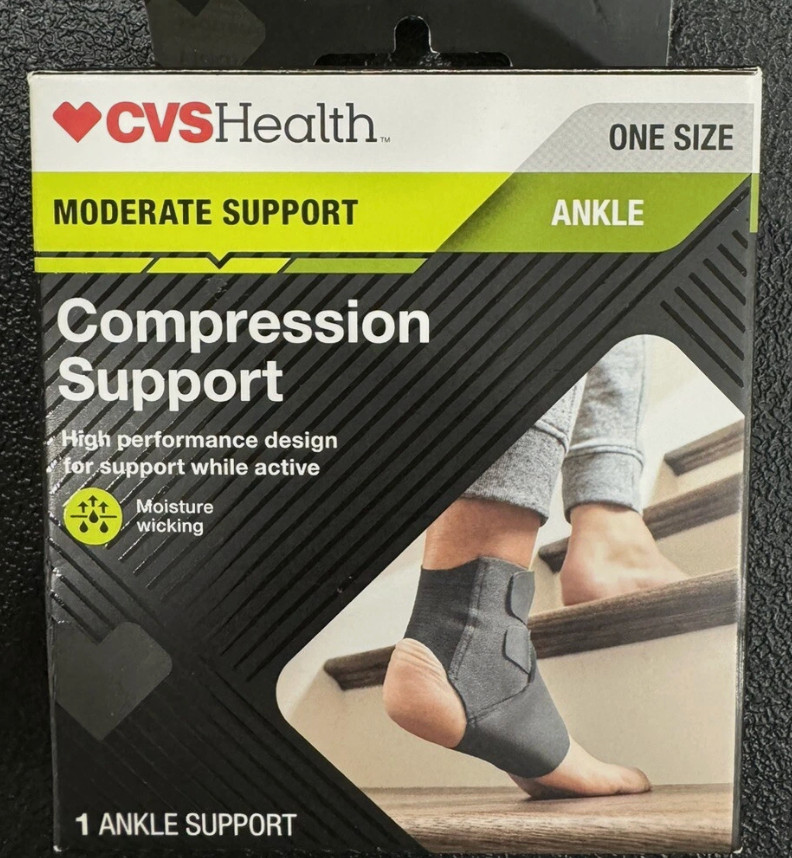 New! CVS Ankle Compression Support One Size Moderate Support