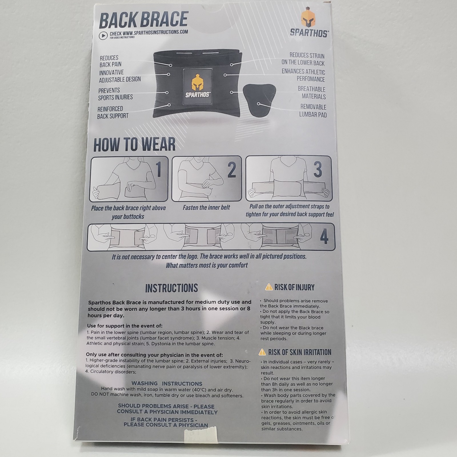 Sparthos Back Brace Size XXL