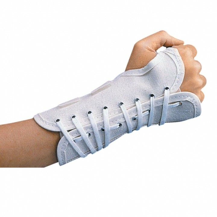 Procare Pediatric Wrist Splint Cock-Up Lacing Canvas Ivory Left 4 1/2″ XXXS New