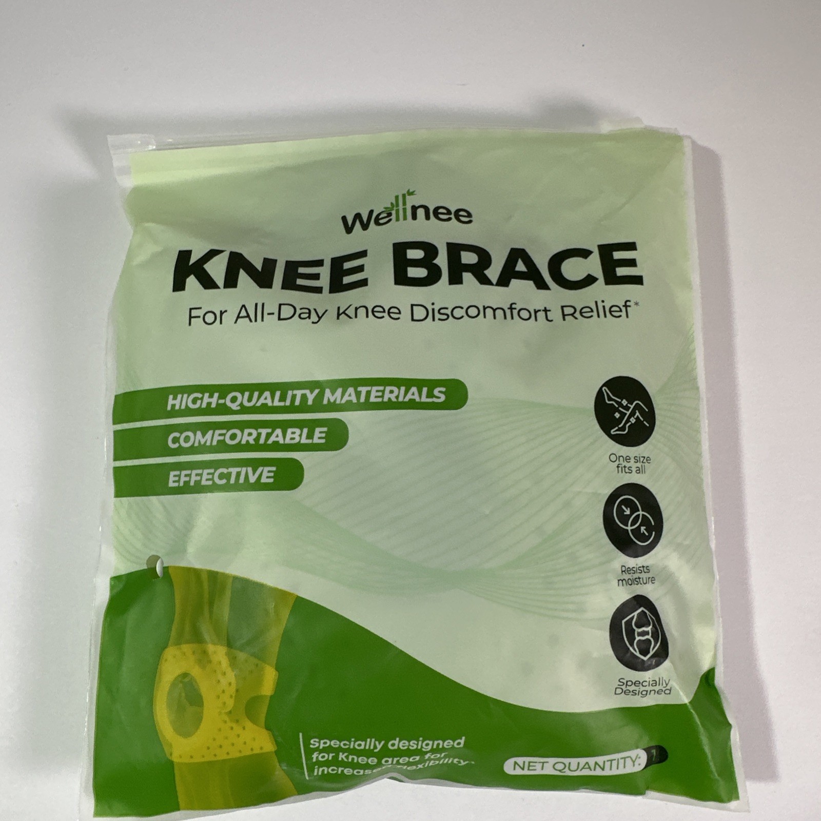 Wellnee Knee Brace For All Day Knee Discomfort Relief. One Size Fits All