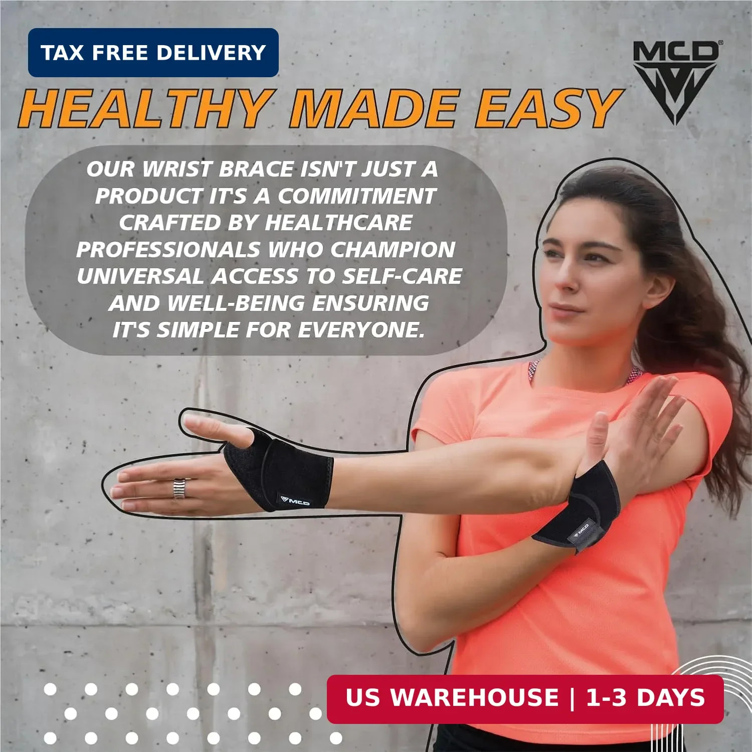 MCD Carpal Tunnel Wrist Brace Lightweight Wrist Support Brace Wrist Wraps for Pa